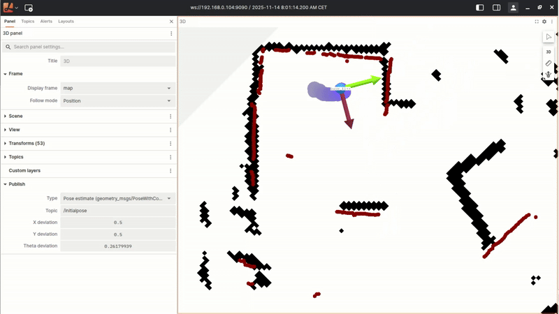 Lichtblick Localize Robot